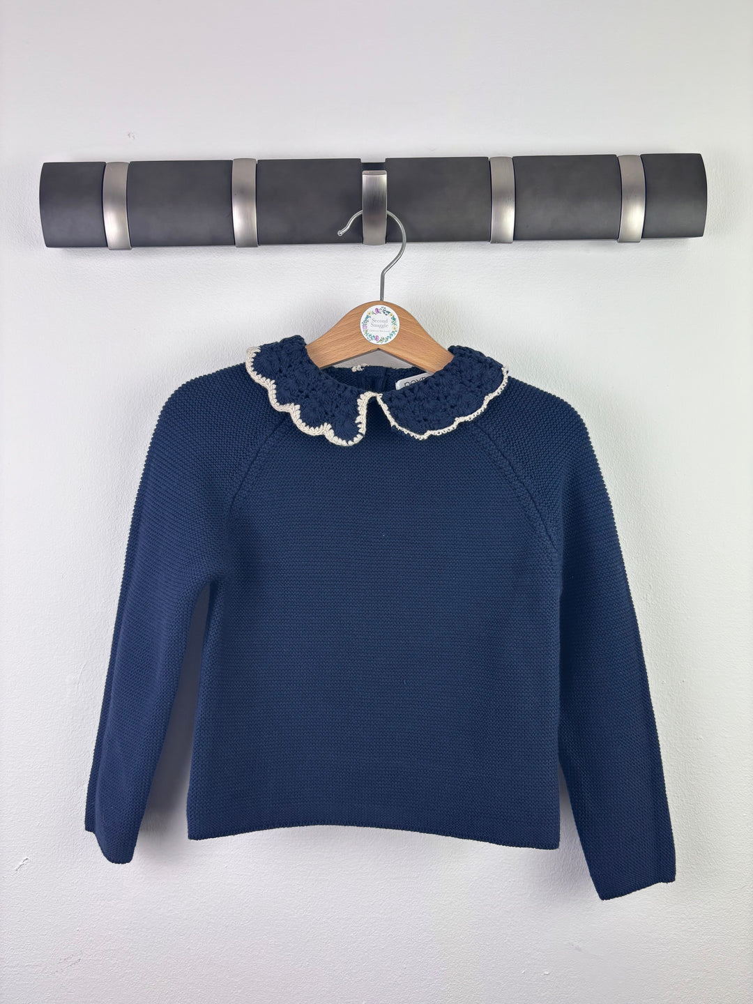 Next Navy Knit Jumper Crochet Collar 18-24 Months-Tops-Second Snuggle Preloved