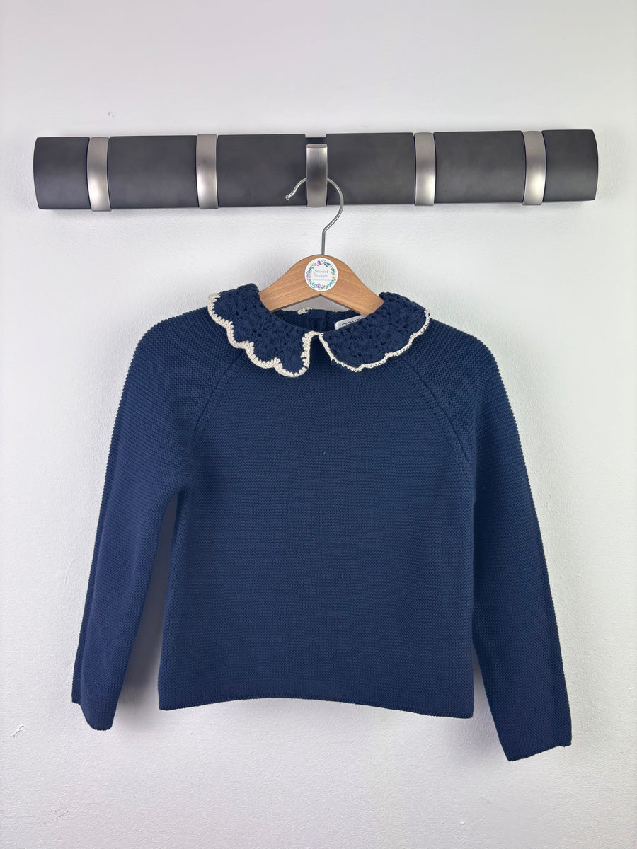 Next Navy Knit Jumper Crochet Collar 18-24 Months-Tops-Second Snuggle Preloved