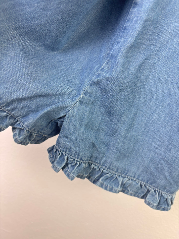 Boden Blue Denim Playsuit Bow Shoulder 2-3 Years-Play Suits-Second Snuggle Preloved