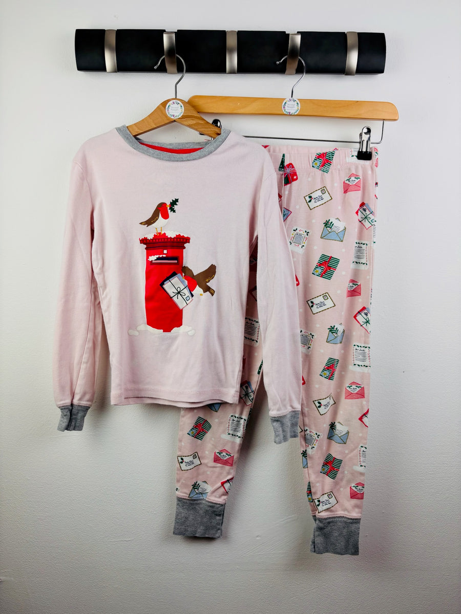 Boden Pink Robin Christmas Pyjamas 9 Years-Night Wear-Second Snuggle Preloved