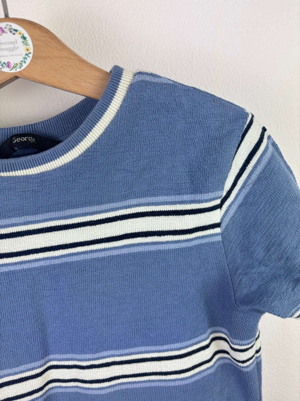 George Blue Stripe Knit T-Shirt 5-6 Years-Tops-Second Snuggle Preloved