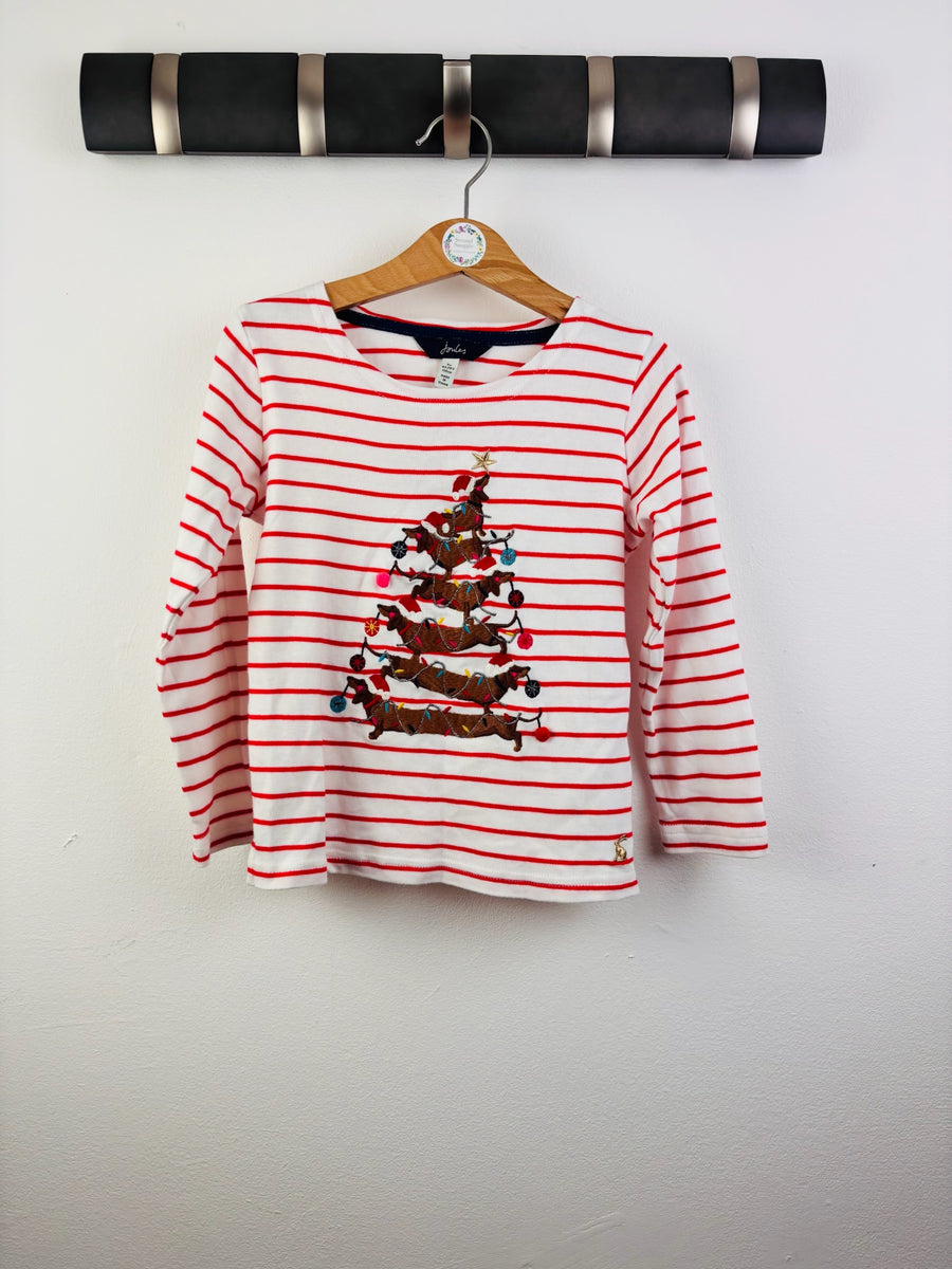 Joules Red Stripe Horse Christmas Top 5 Years-Tops-Second Snuggle Preloved