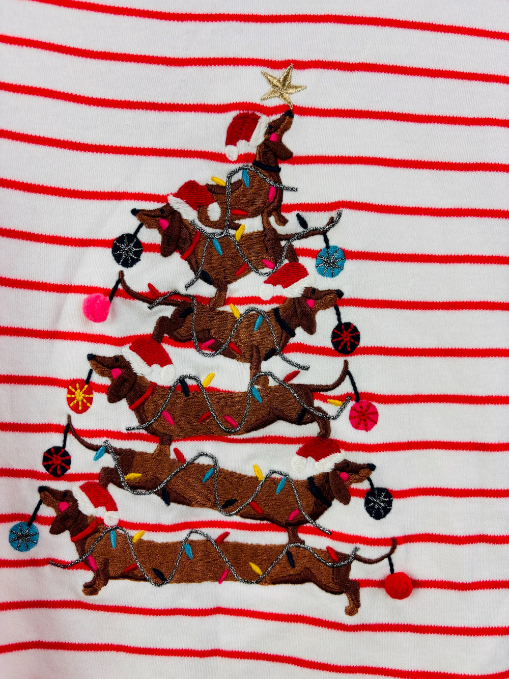 Joules Red Stripe Horse Christmas Top 5 Years-Tops-Second Snuggle Preloved
