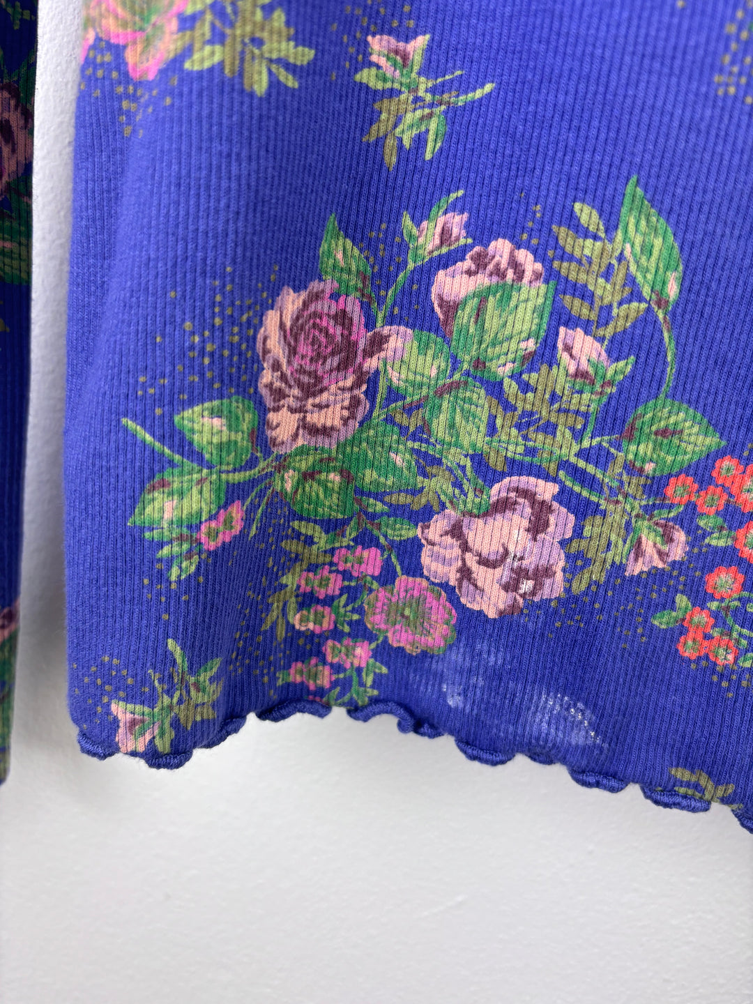 Next Purple Floral Ribbed Top 6-7 Years-Tops-Second Snuggle Preloved