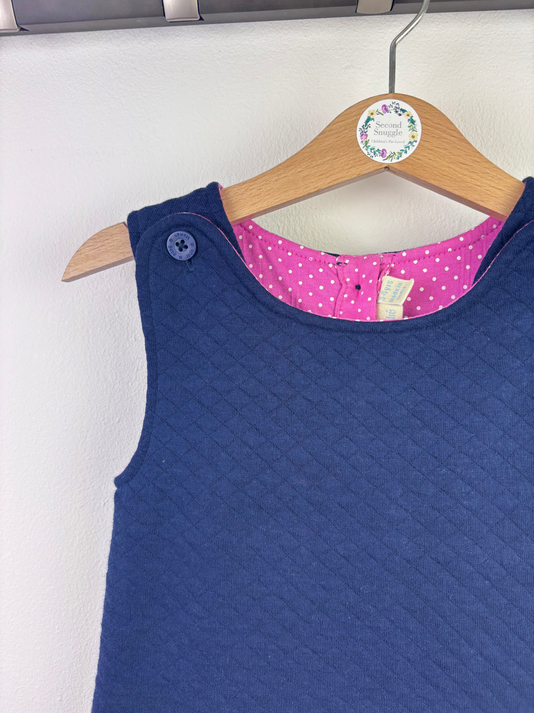 JoJo Maman Bébé Navy Dinosaur Dress 3-4 Years-Dresses-Second Snuggle Preloved