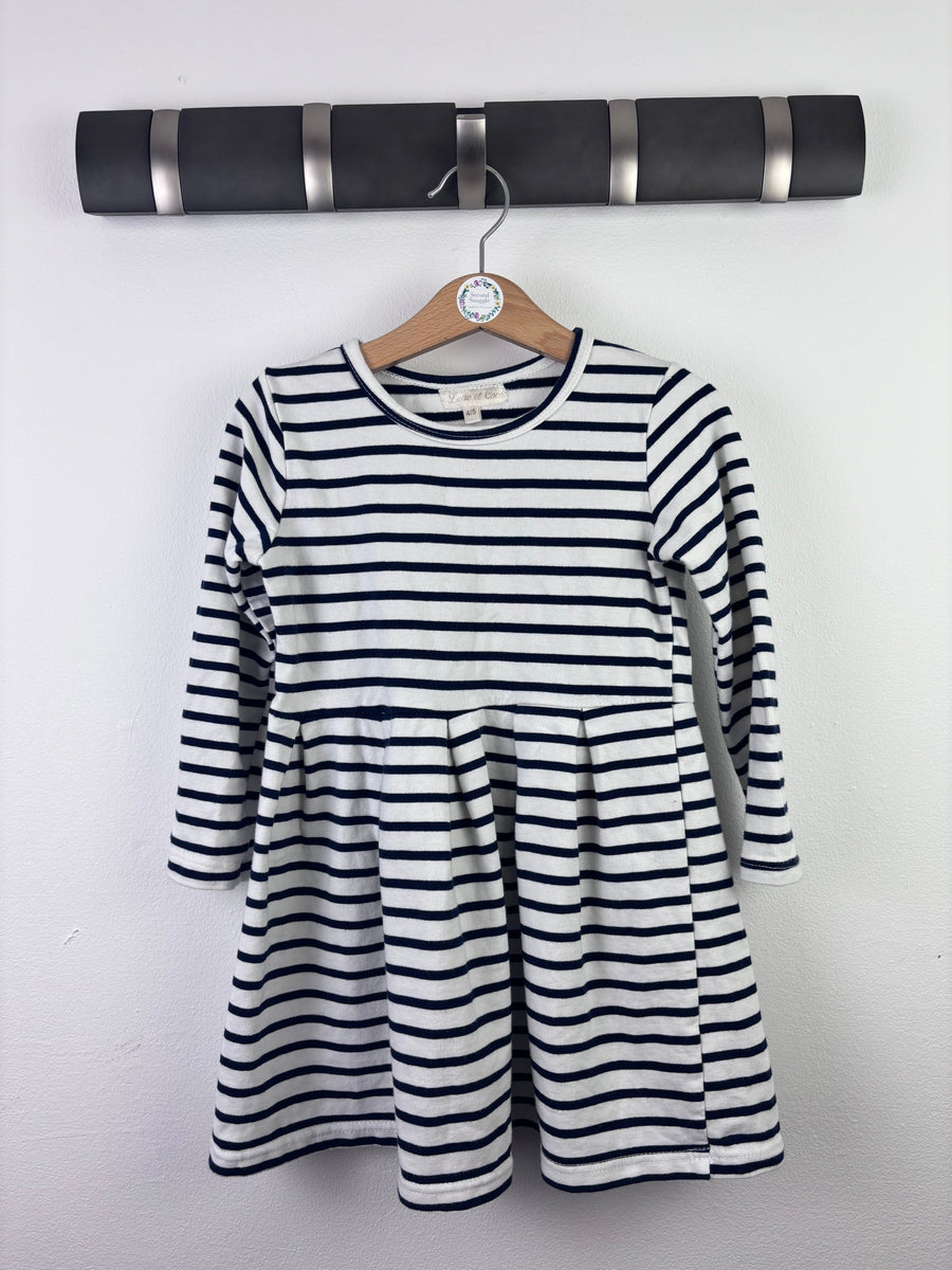 Lucie Et Coco Navy Stripe Dress Age 4-5 Years-Dresses-Second Snuggle Preloved
