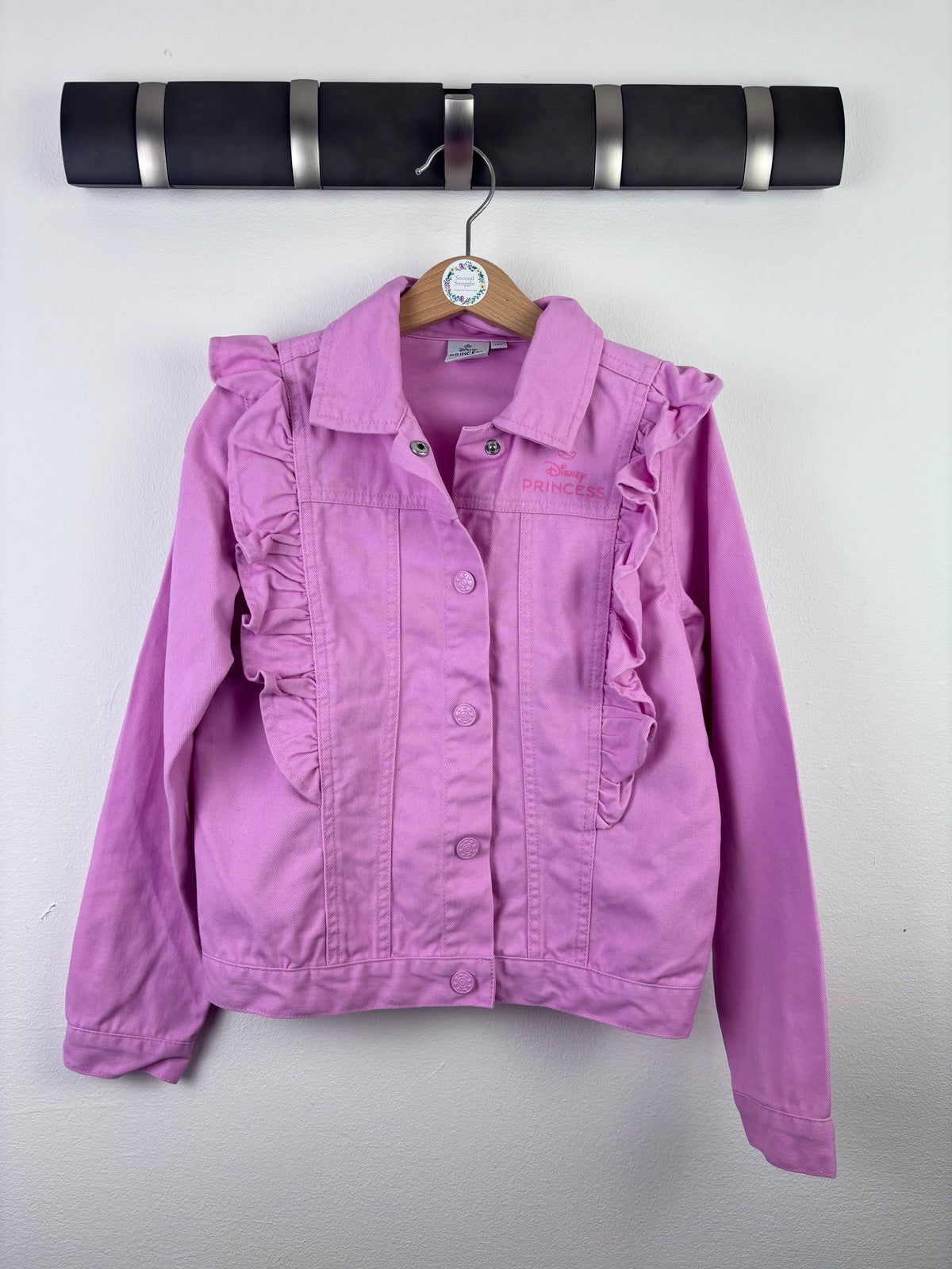 Disney Pink Denim Jacket Ruffle Detail 134 (8-9 Years)-Jackets-Second Snuggle Preloved