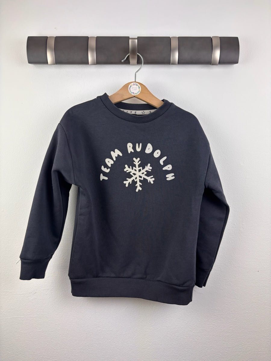 George Navy Team Rudolph Christmas Sweatshirt 4-5 Years-Jumpers-Second Snuggle Preloved