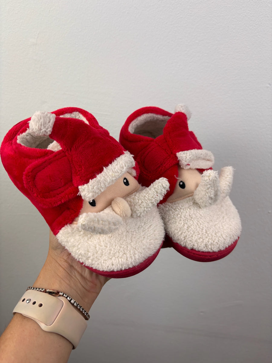 Next Red Santa Christmas Slippers Size UK 10-Slippers-Second Snuggle Preloved