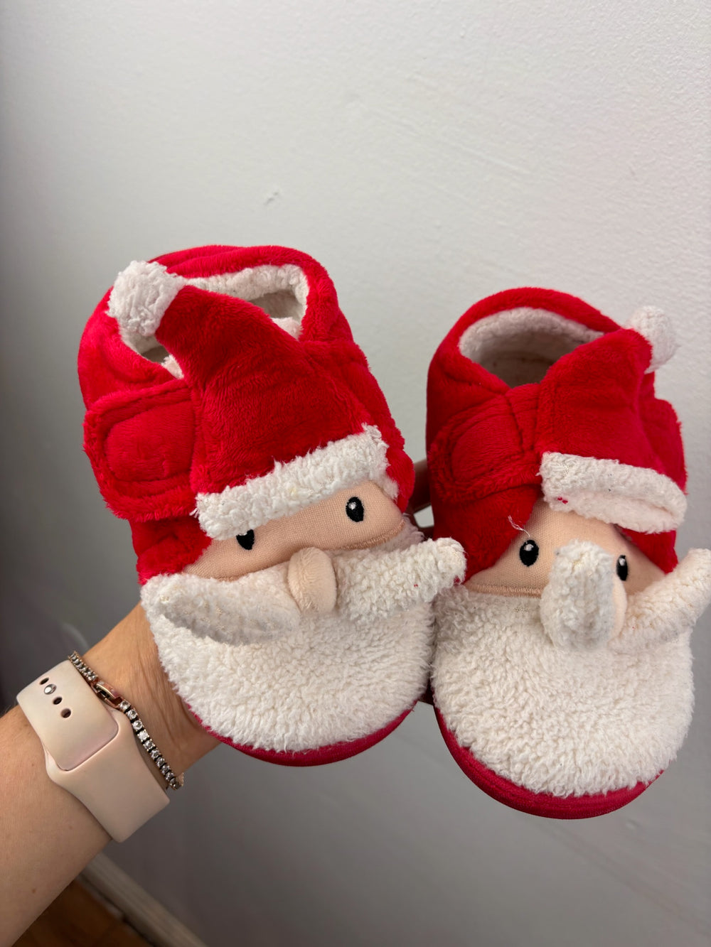 Next Red Santa Christmas Slippers Size UK 10-Slippers-Second Snuggle Preloved