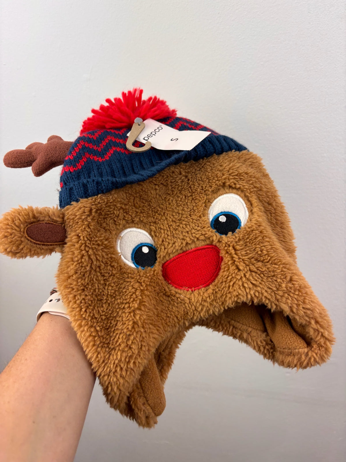 Pep&Co Brown Reindeer Christmas Hat Small-Hats-Second Snuggle Preloved