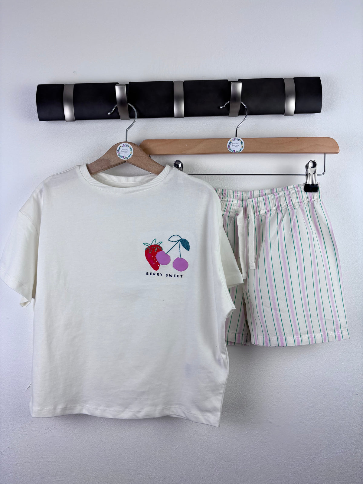 M&S Cream Berry Sweet Summer Pyjama Set-Night Wear-Second Snuggle Preloved