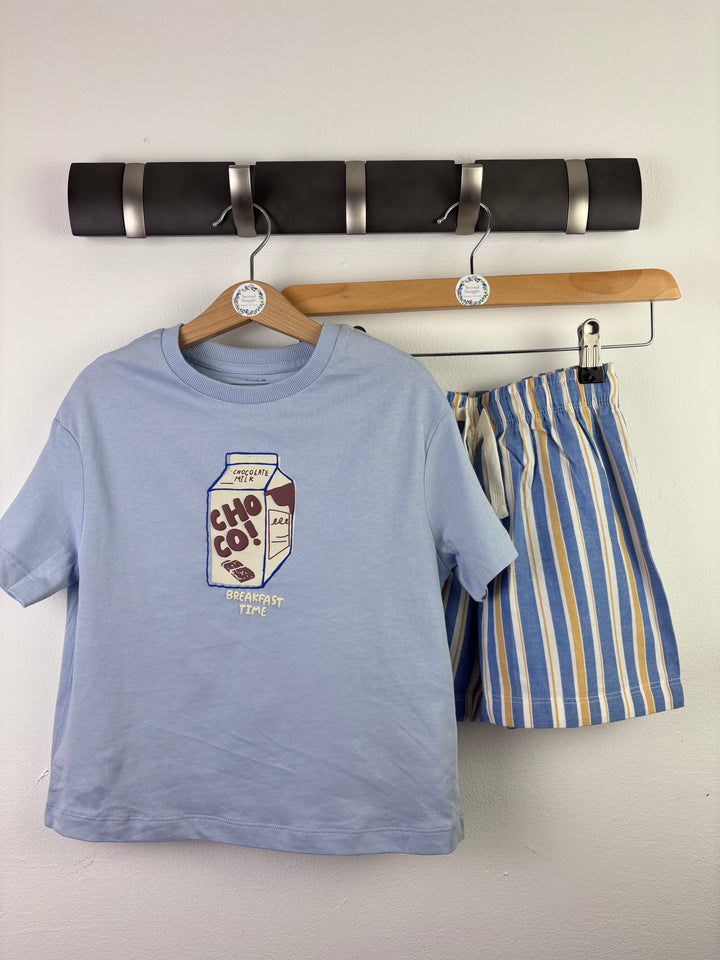 M&S Blue Choco Breakfast Time Pyjama Set-Night Wear-Second Snuggle Preloved