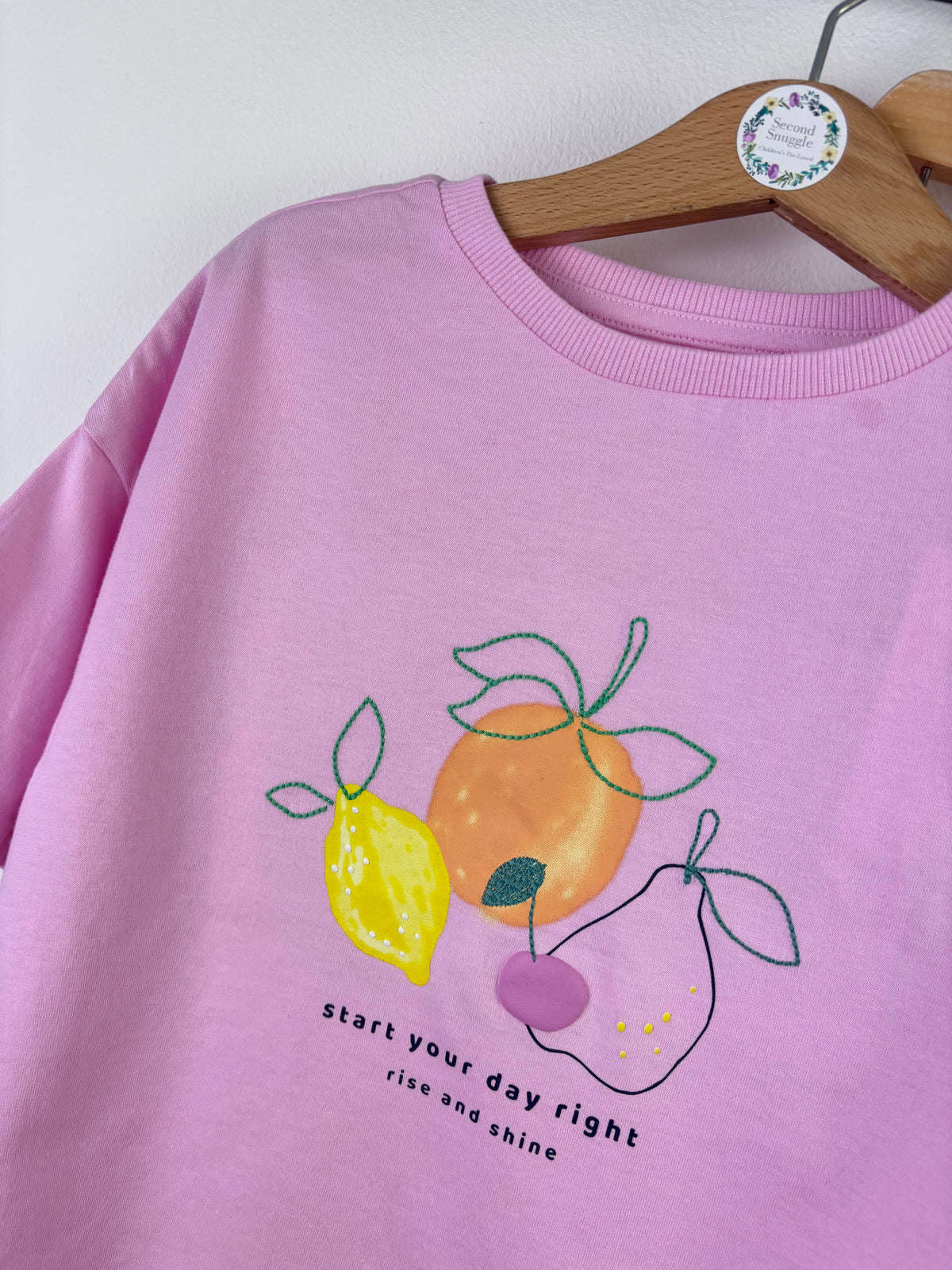 M&S Pink Fruit Print Pyjama Set 12-18 Months-Night Wear-Second Snuggle Preloved