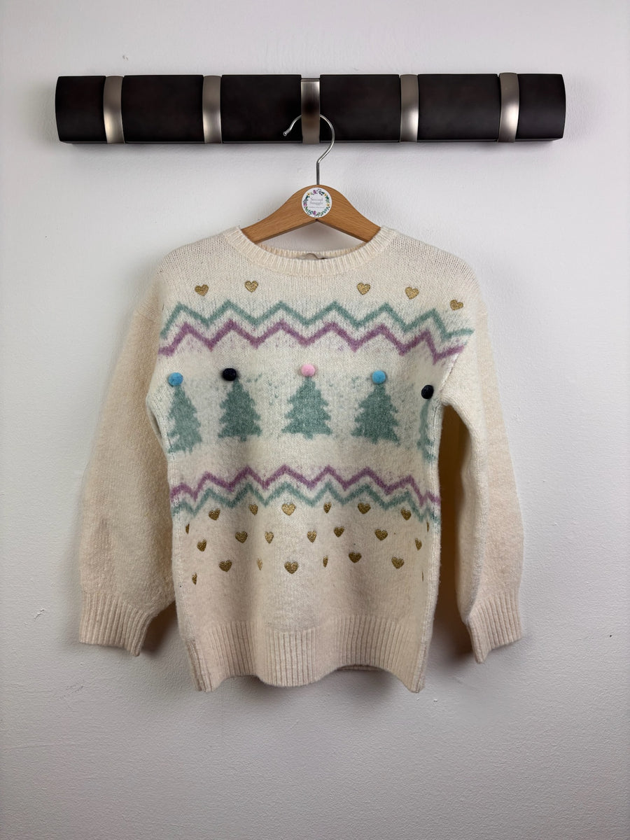 John Lewis Cream Fair Isle Christmas Jumper 5 Years-Jumpers-Second Snuggle Preloved