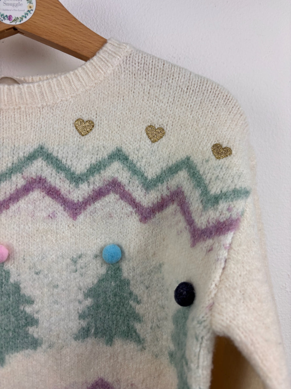 John Lewis Cream Fair Isle Christmas Jumper 5 Years-Jumpers-Second Snuggle Preloved