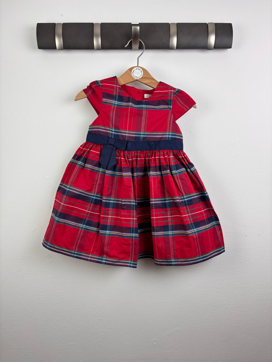 John Lewis Red Tartan Christmas Party Dress 12-18 Months-Dresses-Second Snuggle Preloved