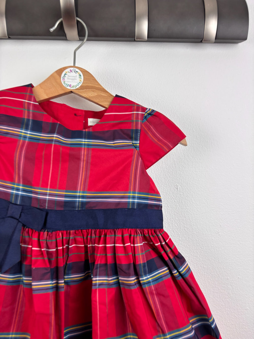 John Lewis Red Tartan Christmas Party Dress 12-18 Months-Dresses-Second Snuggle Preloved