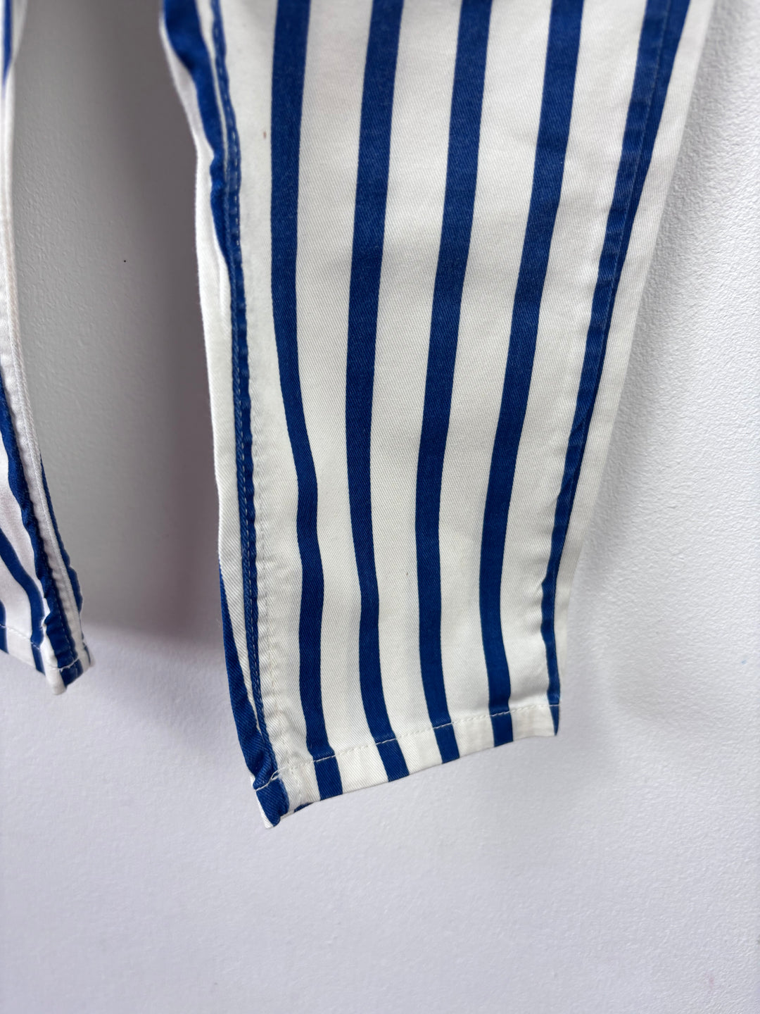 Mini Rodini Blue And White Striped Panda Dungarees 92/98 (2-3 Years)-Dungarees-Second Snuggle Preloved