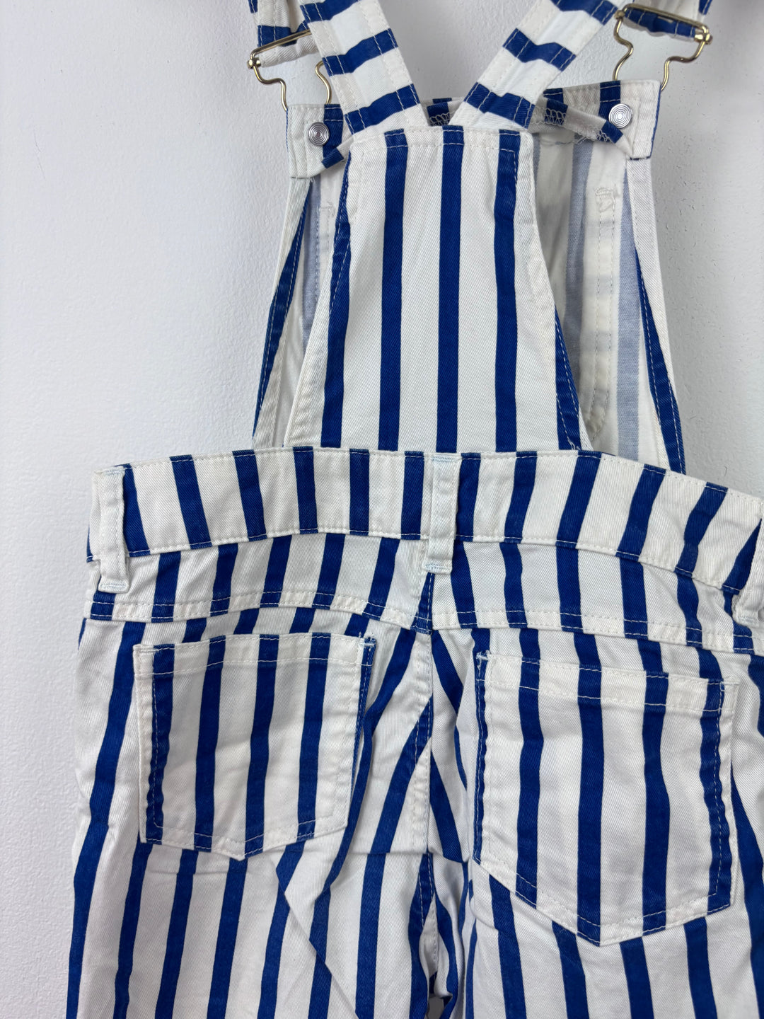 Mini Rodini Blue And White Striped Panda Dungarees 92/98 (2-3 Years)-Dungarees-Second Snuggle Preloved