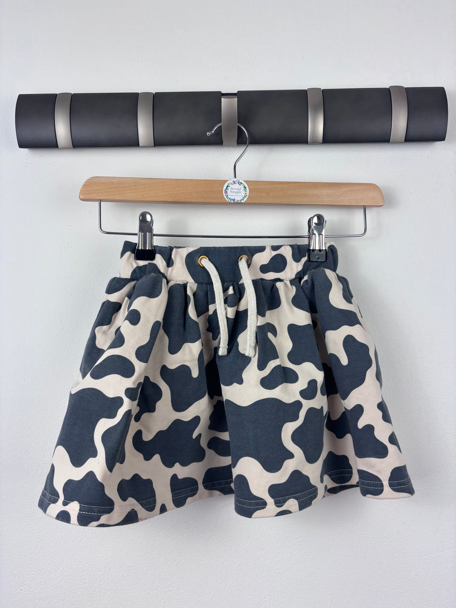 Dear Sophie Black And White Cow Print Skirt 110/116 (5-6 Years)-Skirts-Second Snuggle Preloved
