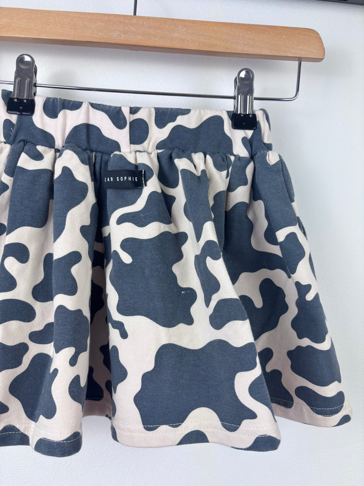 Dear Sophie Black And White Cow Print Skirt 110/116 (5-6 Years)-Skirts-Second Snuggle Preloved
