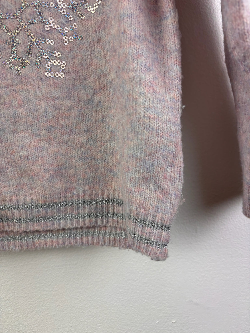 M&S Pink Sequin Snowflake Christmas Jumper 18-24 Months-Jumpers-Second Snuggle Preloved