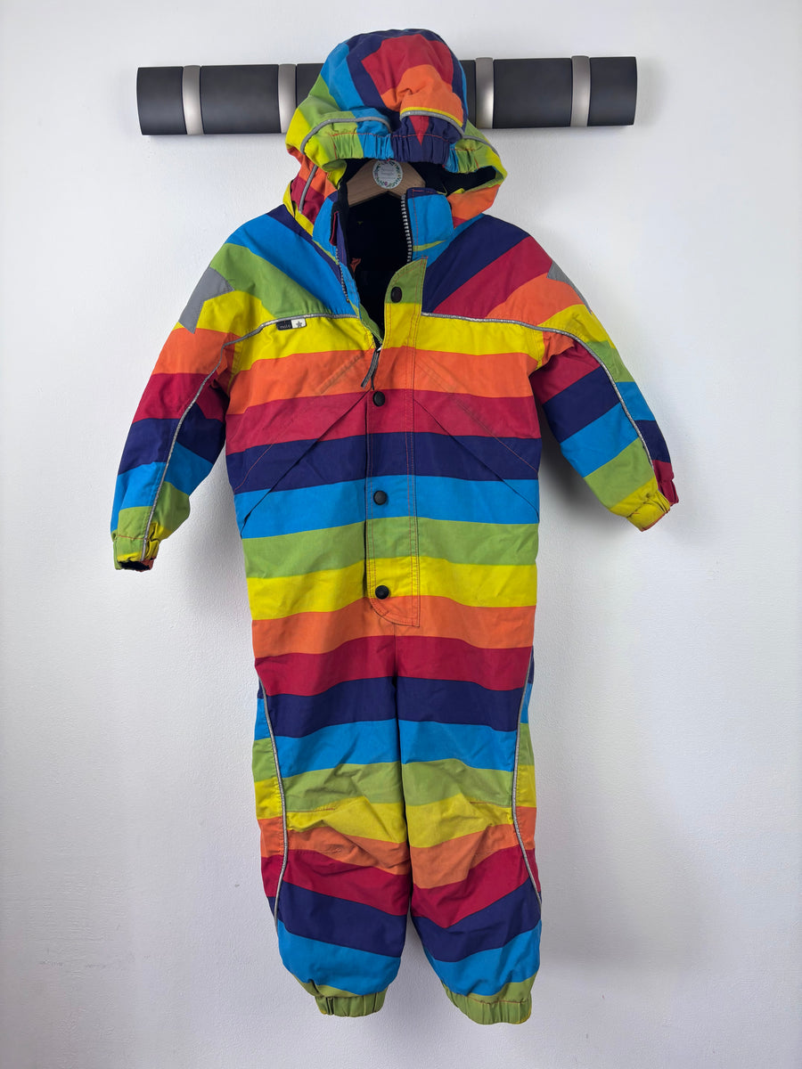Molo Polaris Rainbow Stripe Snowsuit 92 cm (18-24 Months)-Snow Suits-Second Snuggle Preloved