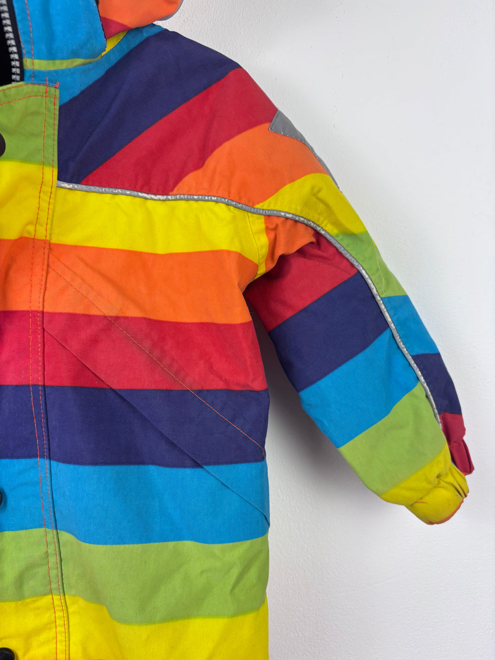 Molo Polaris Rainbow Stripe Snowsuit 92 cm (18-24 Months)-Snow Suits-Second Snuggle Preloved