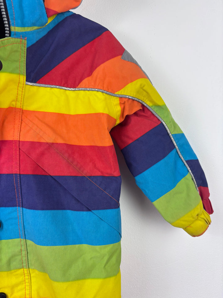 Molo Polaris Rainbow Stripe Snowsuit 92 cm (18-24 Months)-Snow Suits-Second Snuggle Preloved