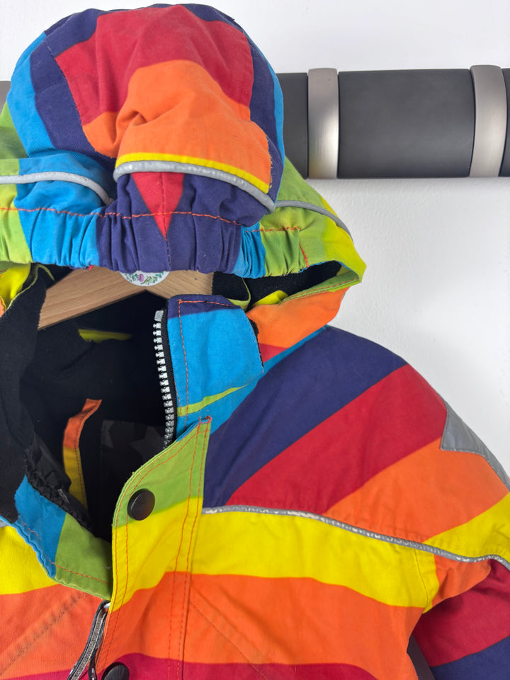 Molo Polaris Rainbow Stripe Snowsuit 92 cm (18-24 Months)-Snow Suits-Second Snuggle Preloved