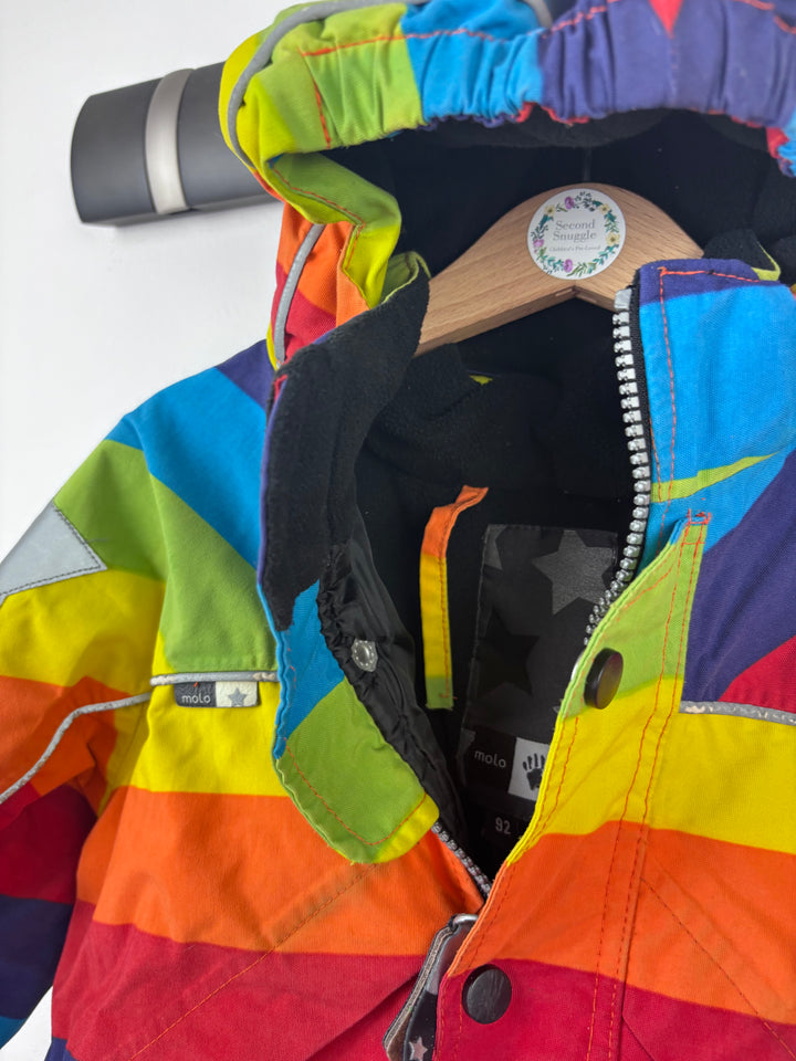 Molo Polaris Rainbow Stripe Snowsuit 92 cm (18-24 Months)-Snow Suits-Second Snuggle Preloved