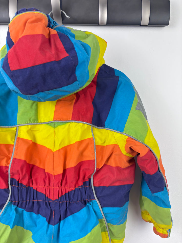 Molo Polaris Rainbow Stripe Snowsuit 92 cm (18-24 Months)-Snow Suits-Second Snuggle Preloved