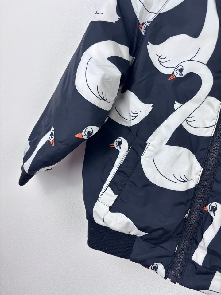 Mini Rodini Swan Print Reversible Jacket 92/98 (2-3 Years)-Jackets-Second Snuggle Preloved