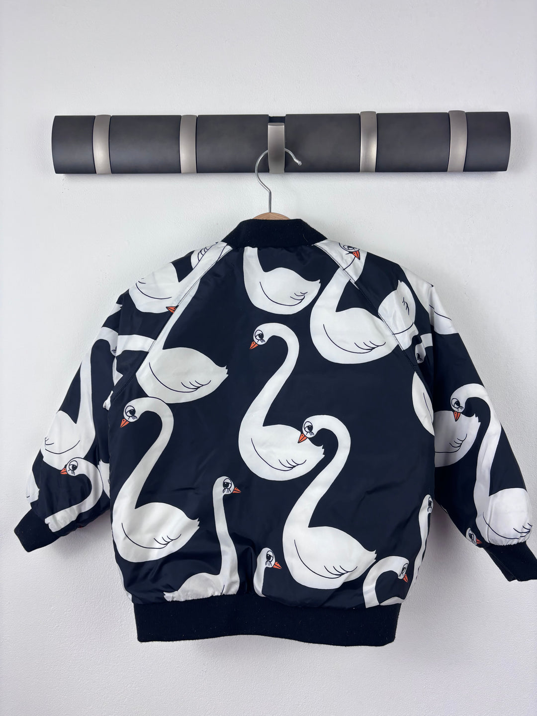 Mini Rodini Swan Print Reversible Jacket 92/98 (2-3 Years)-Jackets-Second Snuggle Preloved