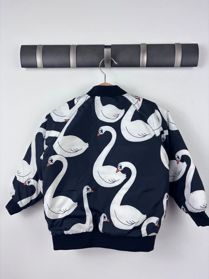 Mini Rodini Swan Print Reversible Jacket 92/98 (2-3 Years)-Jackets-Second Snuggle Preloved