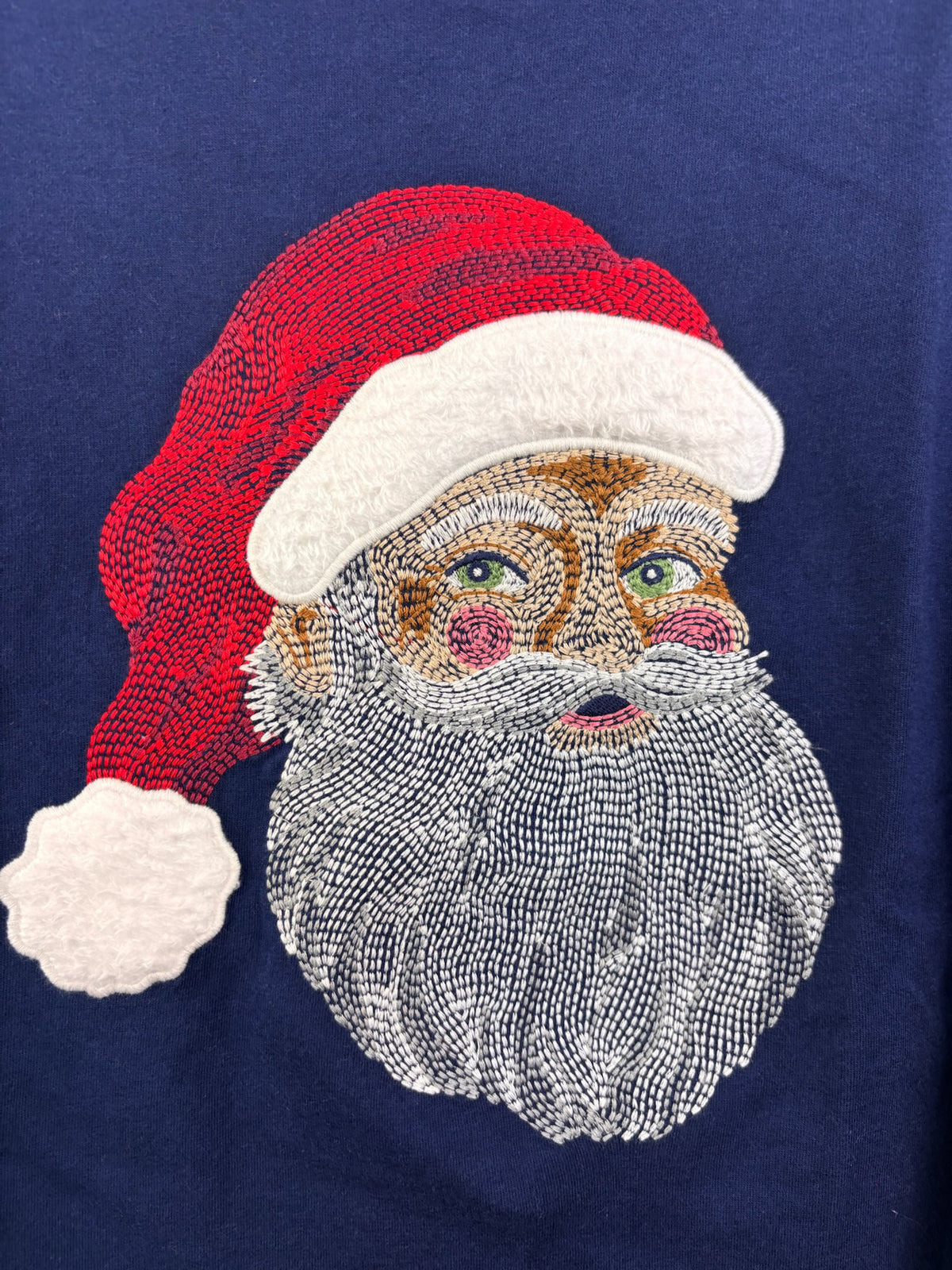 Mini Boden Navy Christmas Santa Long Sleeve T-Shirt-Tops-Second Snuggle Preloved