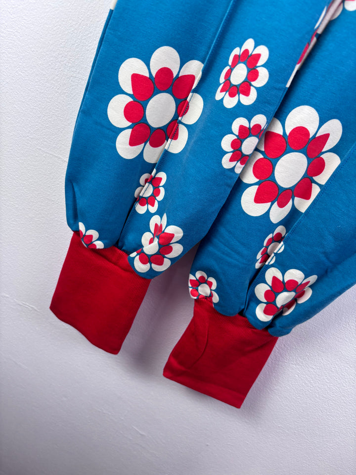 Alba Blue Floral Cuffed Trousers 5-6 Years 116-Trousers-Second Snuggle Preloved