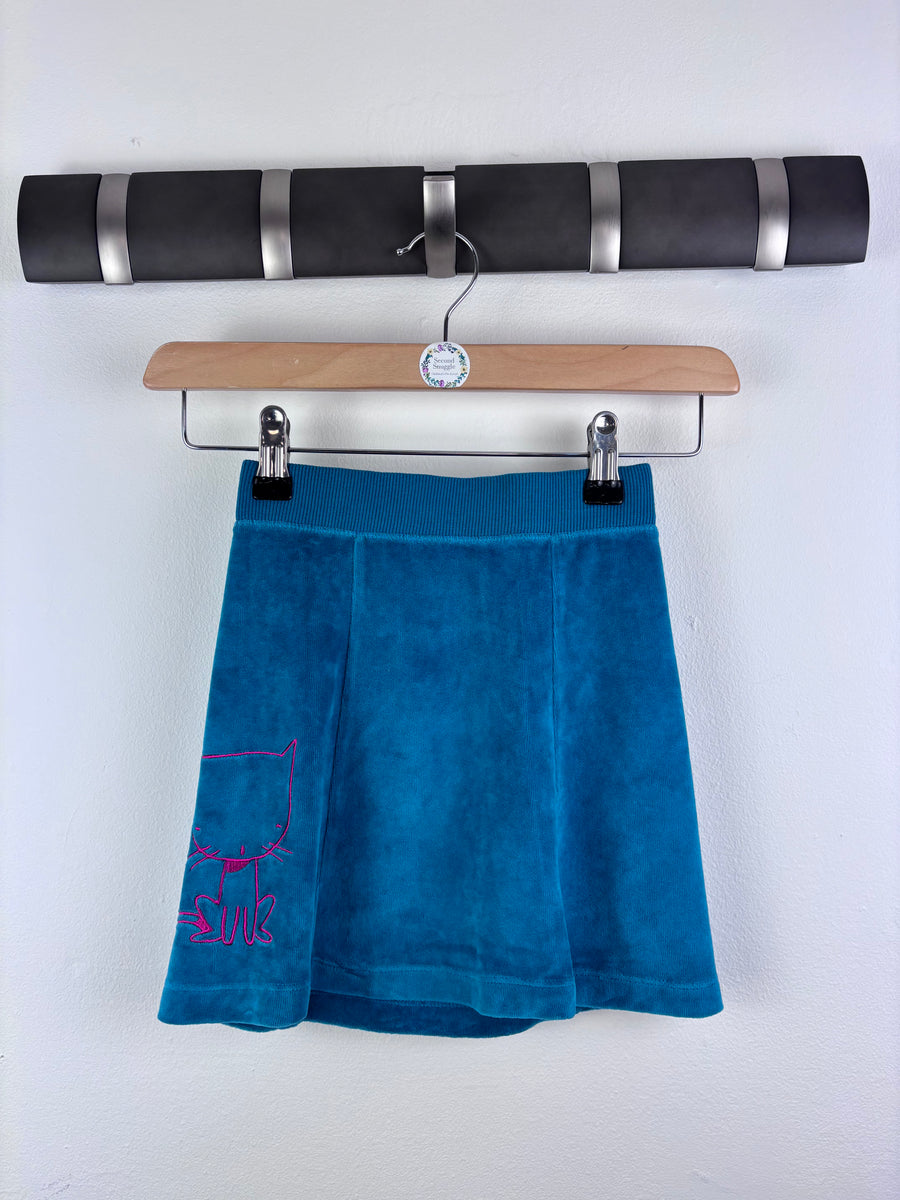 Me & I Blue Velour Cat Skirt Adjustable Waist 4-6 Years 110/116-Skirts-Second Snuggle Preloved