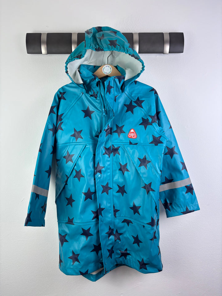 Frugi Blue Star Waterproof Coat 6-7 Years-Coats-Second Snuggle Preloved