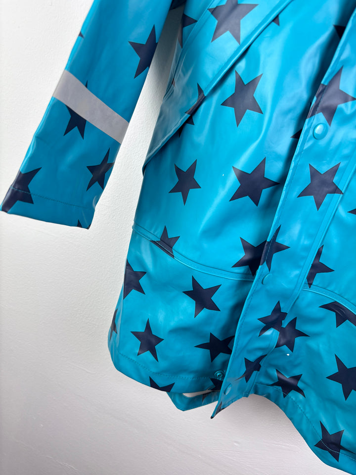 Frugi Blue Star Waterproof Coat 6-7 Years-Coats-Second Snuggle Preloved
