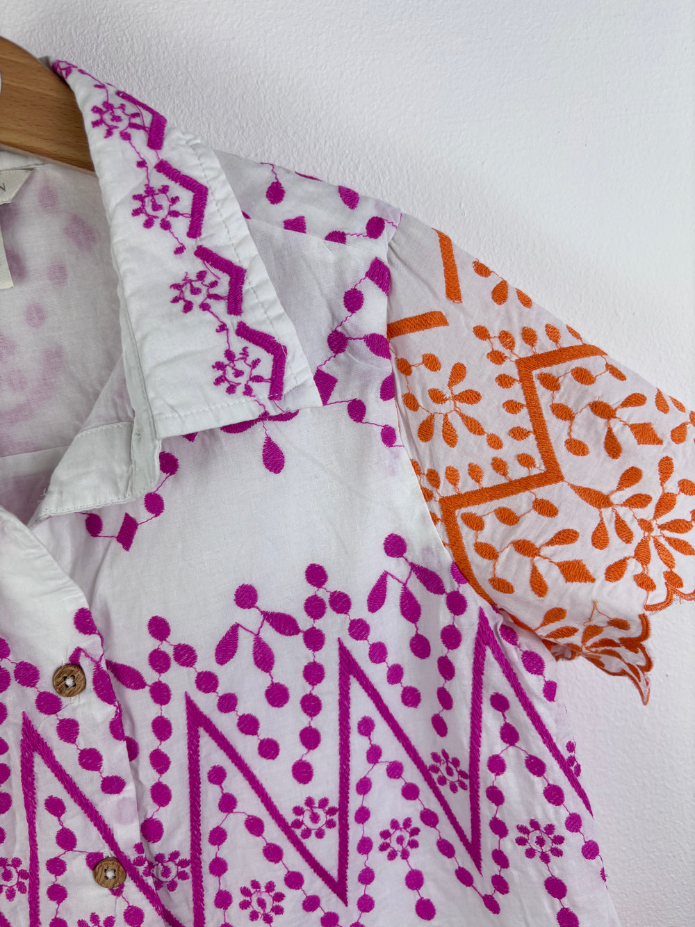 Monsoon White Embroidered Shirt 8-9 Years-Shirts-Second Snuggle Preloved