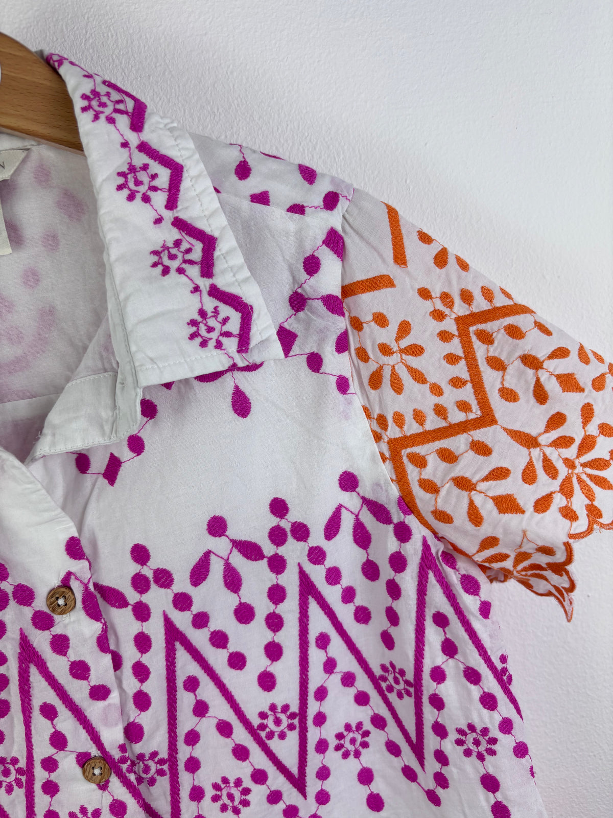 Monsoon White Embroidered Shirt 8-9 Years-Shirts-Second Snuggle Preloved