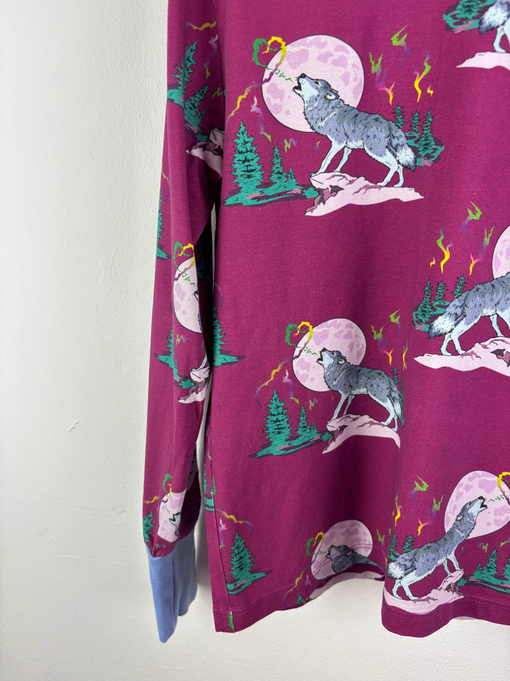 Coddi & Womple Purple Wolf Long Sleeve Top 6 Years-Tops-Second Snuggle Preloved