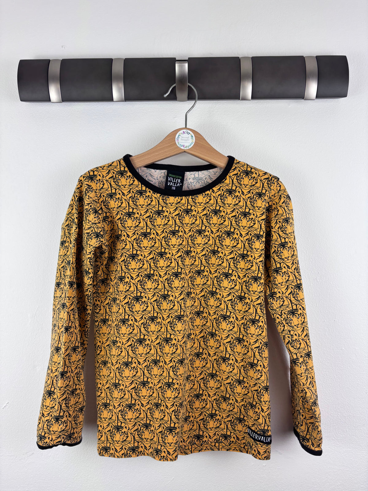 Villervalla Mustard Tiger Long Sleeve Top 5-6 Years 116-Tops-Second Snuggle Preloved