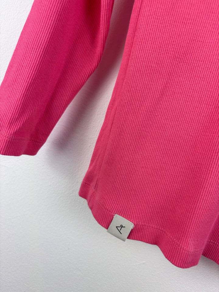 Alba Pink Ribbed Heart Roll Neck Top 5-6 Years 116-Tops-Second Snuggle Preloved