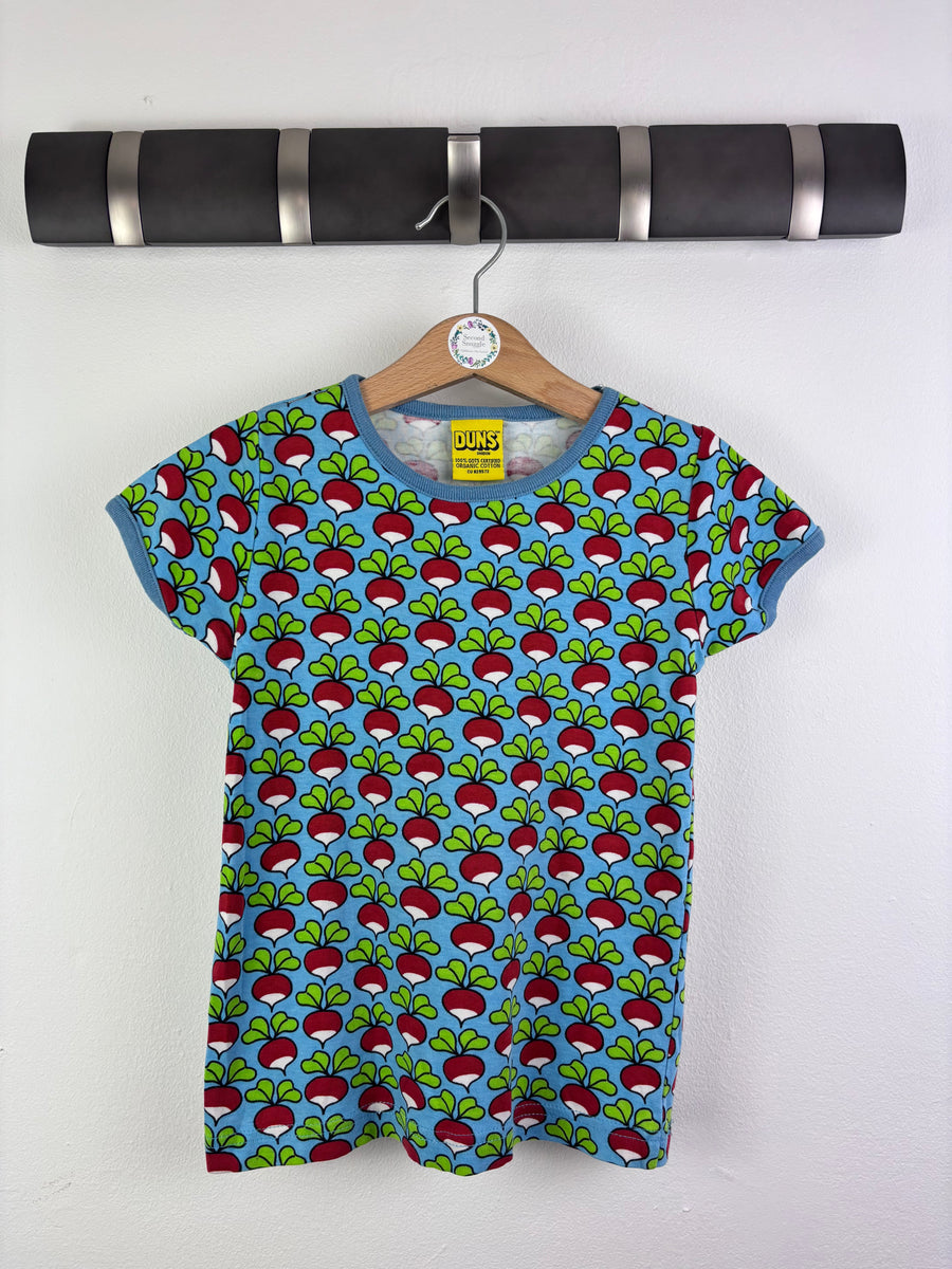 Duns Blue Radish Print T-Shirt 4-5 Years 110-Tops-Second Snuggle Preloved