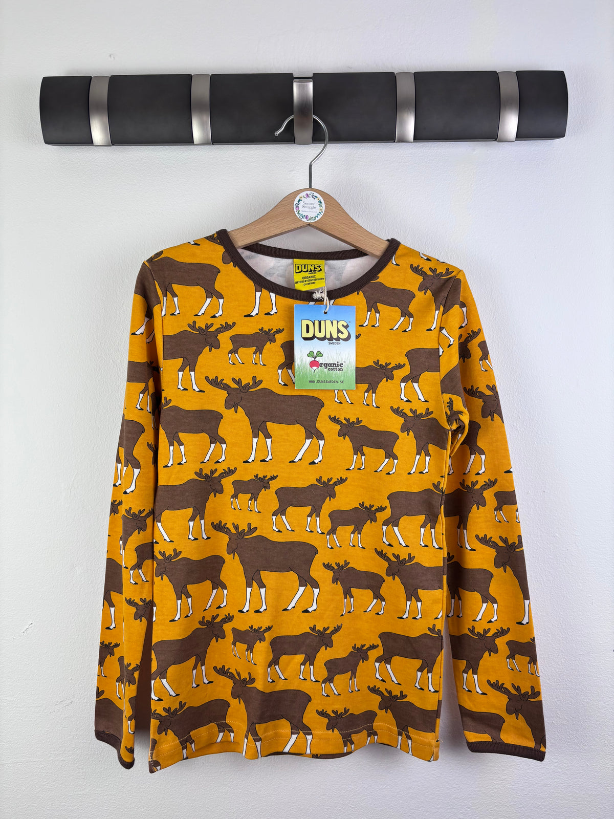 Duns Mustard Moose Long Sleeve Top 6-7 Years 122-Tops-Second Snuggle Preloved