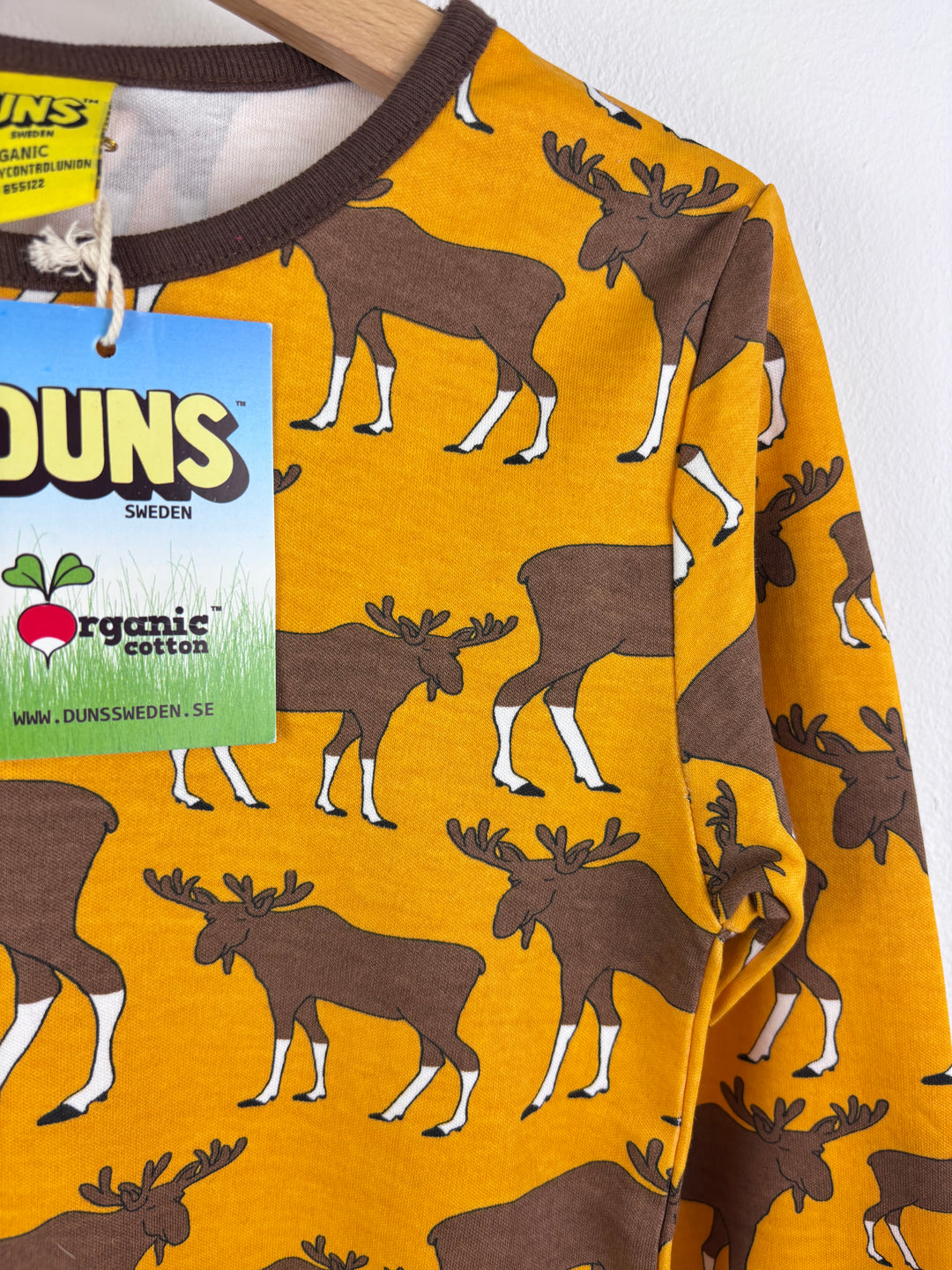Duns Mustard Moose Long Sleeve Top 6-7 Years 122-Tops-Second Snuggle Preloved