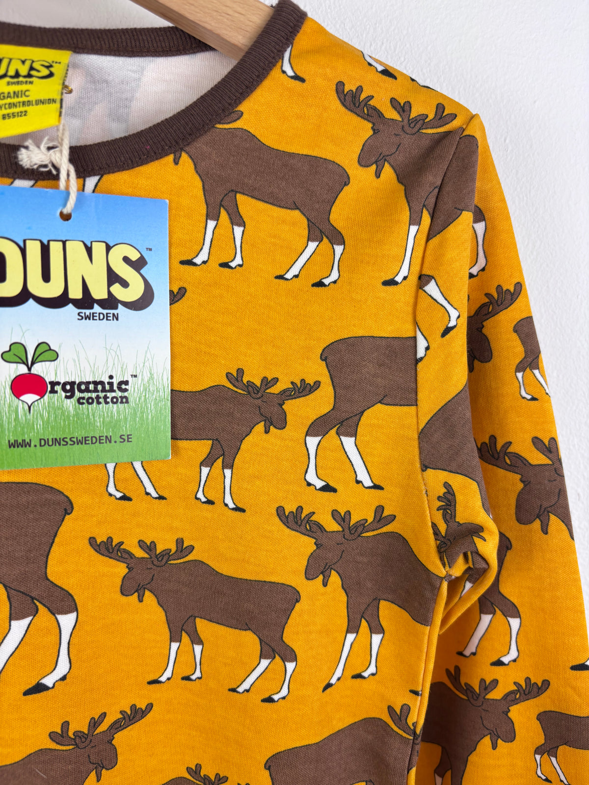 Duns Mustard Moose Long Sleeve Top 6-7 Years 122-Tops-Second Snuggle Preloved